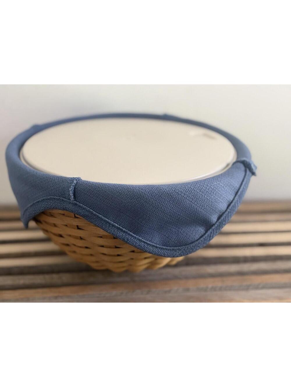 Longaberger 2003 Serve Around Basket Denim Liner, Lid and Protector set. EUC